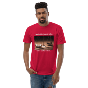 Short Sleeve T-shirt - mens fitted t shirt red front a c fb - Shujaa Designs