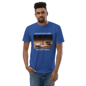 Short Sleeve T-shirt - mens fitted t shirt royal blue front a c fef - Shujaa Designs
