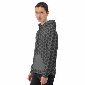Geometric Print Hoodie - all over print unisex hoodie white left c f d - Shujaa Designs