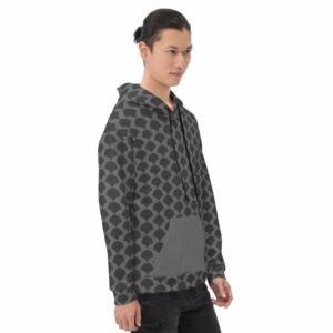 Geometric Print Hoodie - all over print unisex hoodie white right c f d - Shujaa Designs