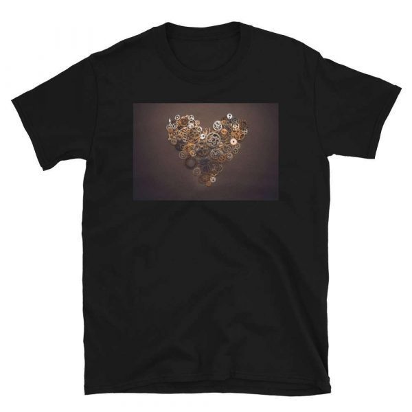 Heart of Steampunk - unisex basic softstyle t shirt black front ec a - Shujaa Designs