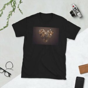 Heart of Steampunk - unisex basic softstyle t shirt black front ec c - Shujaa Designs