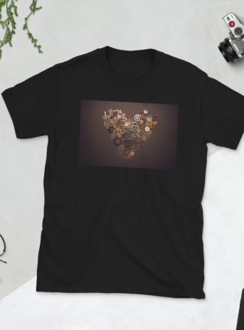 Heart of Steampunk - unisex basic softstyle t shirt black front ec c - Shujaa Designs