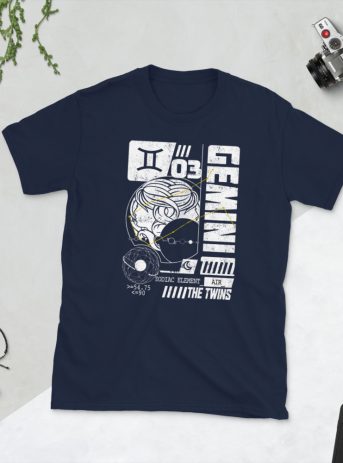 Gemini Unisex T-Shirt - unisex basic softstyle t shirt navy front dce bedf - Shujaa Designs