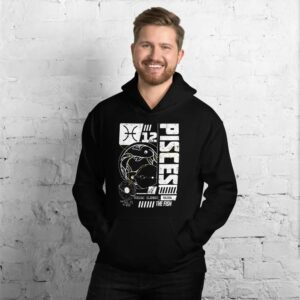 Pisces Unisex Hoodie - unisex heavy blend hoodie black front ddff d be - Shujaa Designs