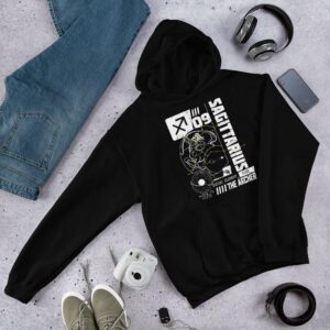 Sagittarius Unisex Hoodie - unisex heavy blend hoodie black front de - Shujaa Designs