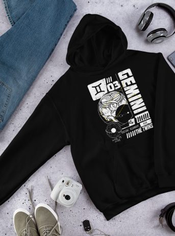 Gemini Unisex Hoodie - unisex heavy blend hoodie black front de f af - Shujaa Designs