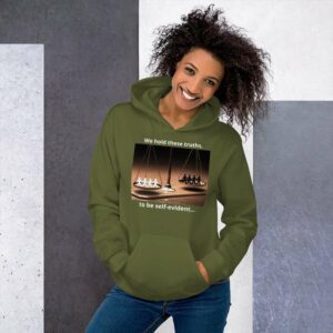 We Hold These Truths Unisex Hoodie - unisex heavy blend hoodie military green front d ee - Shujaa Designs