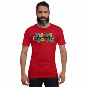 Super Daddio - unisex staple t shirt red front a e e c - Shujaa Designs