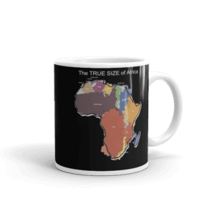 The TRUE SIZE of Africa White glossy mug - white glossy mug oz handle on right bb b de - Shujaa Designs
