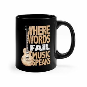 Music Speaks 11oz Black Mug -  - Shujaa Designs
