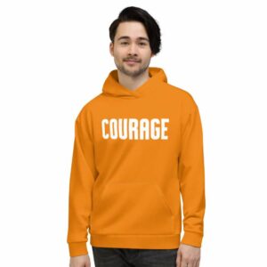 Courage Unisex Hoodie - all over print unisex hoodie white front bb fc a - Shujaa Designs