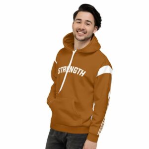 Strength Unisex Hoodie - all over print unisex hoodie white left bcbbf c - Shujaa Designs