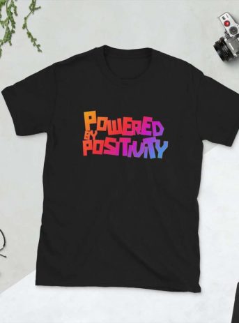 Powered by Positivity Unisex T-Shirt - unisex basic softstyle t shirt black front a ffdf ba - Shujaa Designs