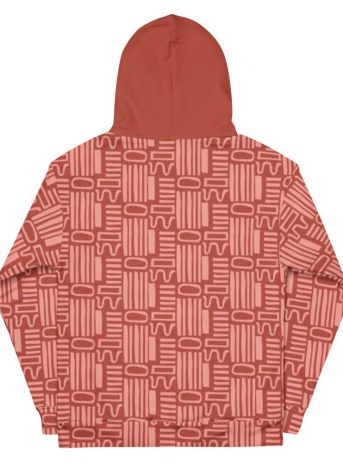 Geometric Print Unisex Hoodie - all over print unisex hoodie white back ae fa - Shujaa Designs