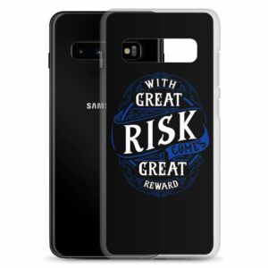 With Great Risk Comes Great Rewards Motivational Typography Designs Samsung Case - samsung case samsung galaxy s case with phone b cfbc - Shujaa Designs