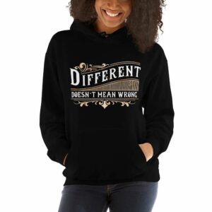 Different Doesn’t Mean Wrong Difficult Roads Often Lead To Beautiful Destination – Motivational Typography Design Unisex Hoodie - unisex heavy blend hoodie black front b cb - Shujaa Designs