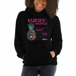Nurses Pineapples – Nurse Designs Unisex Hoodie - unisex heavy blend hoodie black front b a a - Shujaa Designs
