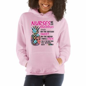 Nurses Pineapples – Nurse Designs Unisex Hoodie - unisex heavy blend hoodie light pink front b b f - Shujaa Designs