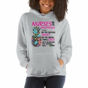 Nurses Pineapples – Nurse Designs Unisex Hoodie - unisex heavy blend hoodie sport grey front b e - Shujaa Designs
