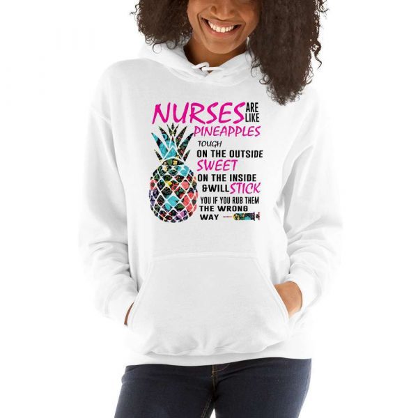 Nurses Pineapples – Nurse Designs Unisex Hoodie - unisex heavy blend hoodie white front b f - Shujaa Designs