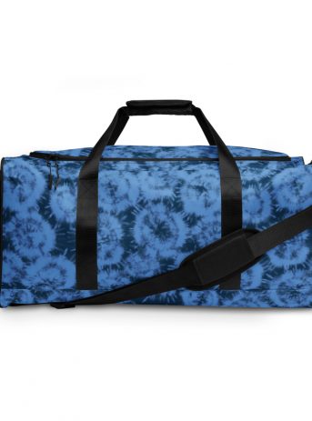 Blue Tie Dye Duffle bag - all over print duffle bag white front c df bc - Shujaa Designs