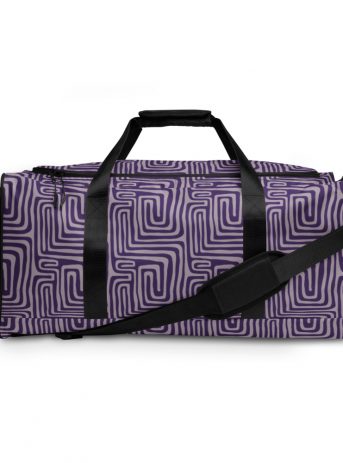 Purple Geometric Print Duffle bag - all over print duffle bag white front c f ca f b - Shujaa Designs