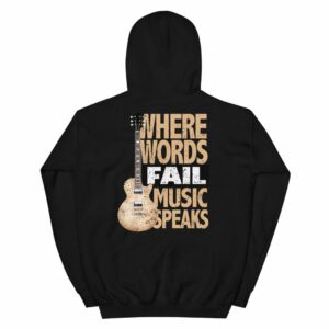 Music Speaks Unisex Hoodie - unisex heavy blend hoodie black back d be b d - Shujaa Designs