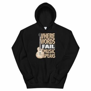 Music Speaks Unisex Hoodie - unisex heavy blend hoodie black front d be b f - Shujaa Designs