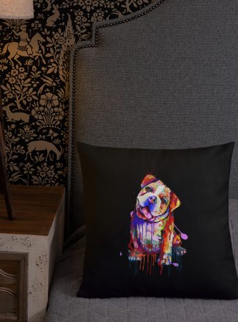 Bull Dog Premium Pillow - all over print premium pillow x front lifestyle c e d - Shujaa Designs