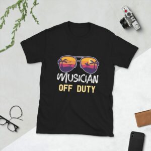 Musician Off Duty Short-Sleeve Unisex T-Shirt - unisex basic softstyle t shirt black front a c d e - Shujaa Designs