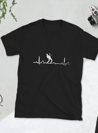Guitar Art – Guitarist Heartbeat – Short-Sleeve Unisex T-Shirt - unisex basic softstyle t shirt black front a ab ac - Shujaa Designs