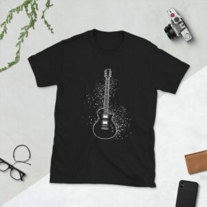Particle Cloud Guitar Short-Sleeve Unisex T-Shirt - unisex basic softstyle t shirt black front a fbf - Shujaa Designs
