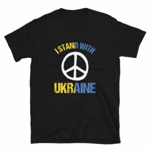 I Stand With Ukraine Short-Sleeve Unisex T-Shirt - unisex basic softstyle t shirt black front e d - Shujaa Designs