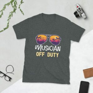 Musician Off Duty Short-Sleeve Unisex T-Shirt - unisex basic softstyle t shirt dark heather front a c dae - Shujaa Designs