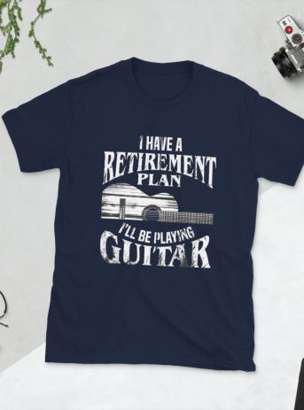 I Have Retirement Plan I Will Be Playing Guitar Unisex T-Shirt - unisex basic softstyle t shirt navy front fce a f - Shujaa Designs