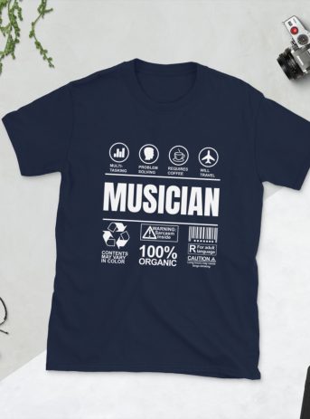 Musician Short-Sleeve Unisex T-Shirt - unisex basic softstyle t shirt navy front c c - Shujaa Designs