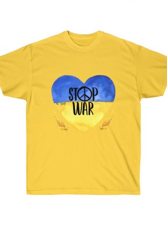 Stop War Ukraine Heart Unisex Ultra Cotton Tee -  - Shujaa Designs