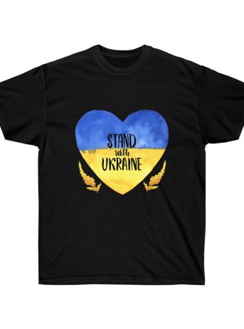 Stand With Ukraine Heart Unisex Ultra Cotton Tee -  - Shujaa Designs