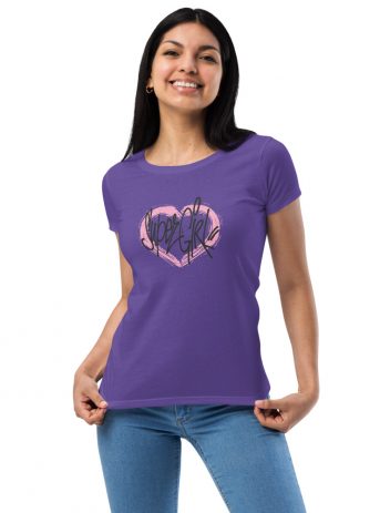 Super Girl Women’s fitted t-shirt - womens fitted t shirt purple rush front c b - Shujaa Designs