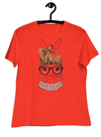 Bunny Girl Women’s Relaxed T-Shirt - womens relaxed t shirt poppy front cc f - Shujaa Designs