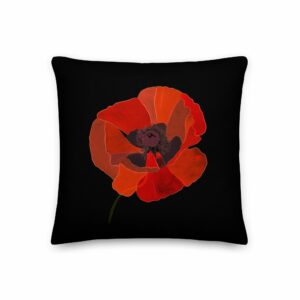 Poppy Flower Premium Pillow - all over print premium pillow x front a ad - Shujaa Designs