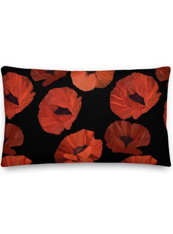 Poppy Blossoms Premium Throw Pillow - all over print premium pillow x front a d a - Shujaa Designs