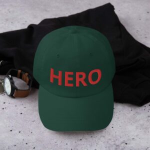 HERO Embroidered Dad hat - classic dad hat spruce front fe dba - Shujaa Designs