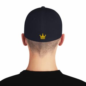 KING Embroidered Structured Twill Cap - closed back structured cap dark navy back fec - Shujaa Designs
