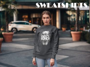 - sweatshirt mockup of a woman posing in the middle of a walking lane el - Shujaa Designs