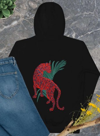 Private: Red Tiger Premium Unisex Hoodie - unisex premium hoodie black back e c a - Shujaa Designs