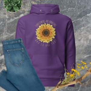 Private: Sunflowers Are Amazing Unisex Hoodie - unisex premium hoodie purple front b c - Shujaa Designs