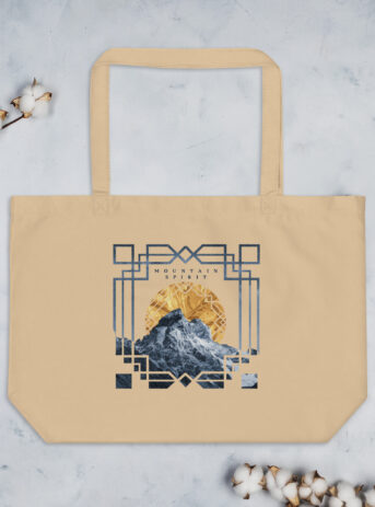 Private: Mountain Spirit Large organic tote bag - large eco tote oyster back d d b - Shujaa Designs