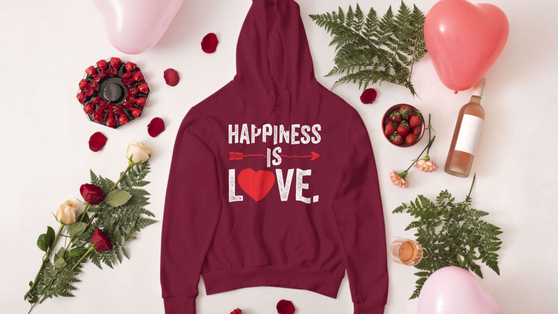 - valentines day flowers and hoodie mockup x - Shujaa Designs
